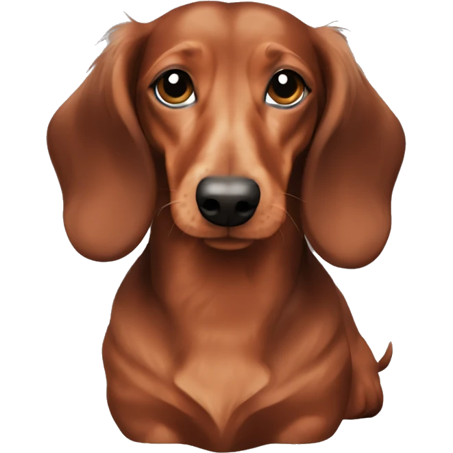 Shaded red Long haired miniature dachshund  emoji