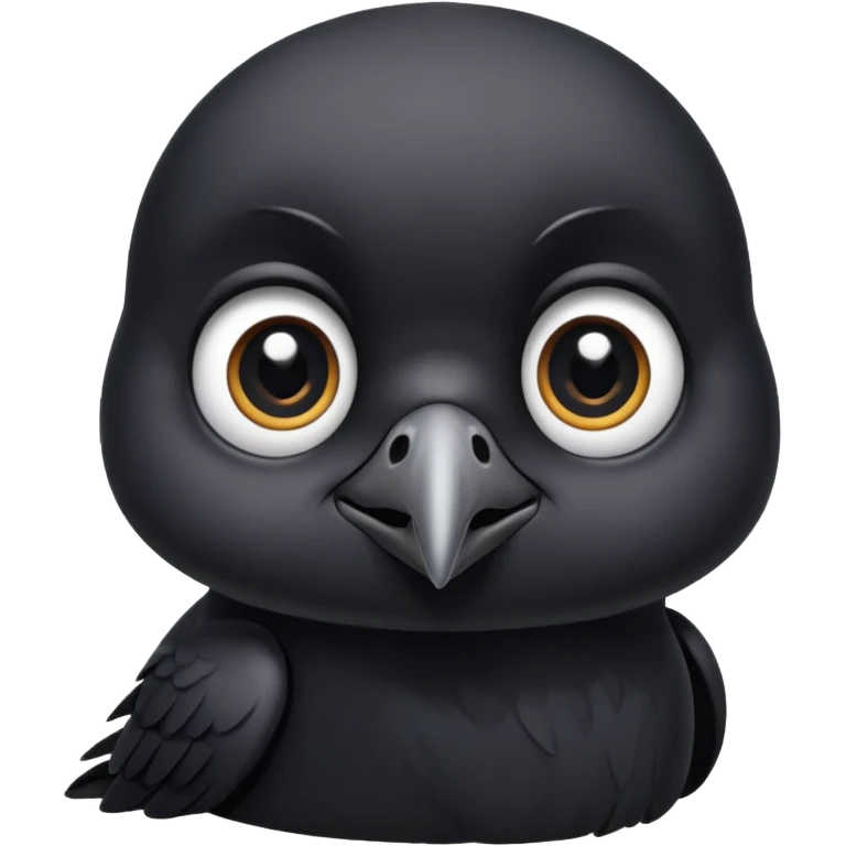 really cute adorable baby crow massive cute eyes little beak emoji