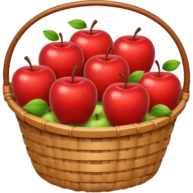 cozy basket of apples after apple picking ghibli style png emoji