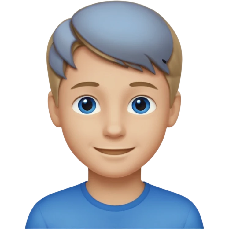 A smiling boy with really dark blonde hair emoji