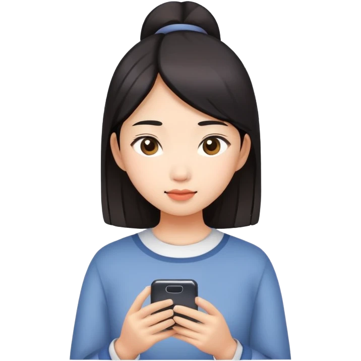  An Asian girl looking at her phone emoji