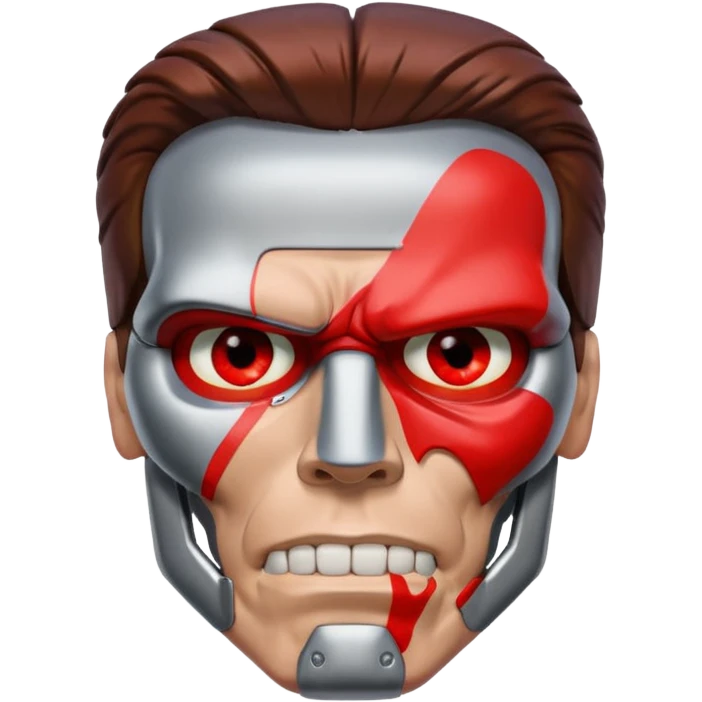half face metal Terminator Arnold Schwarzenegger Red eyed  emoji
