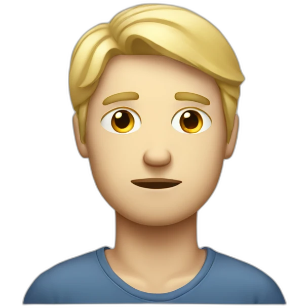 blonde man with math symbols on his eyes like he is very tired of studying emoji