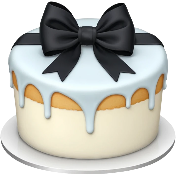 white cake with a black bow emoji