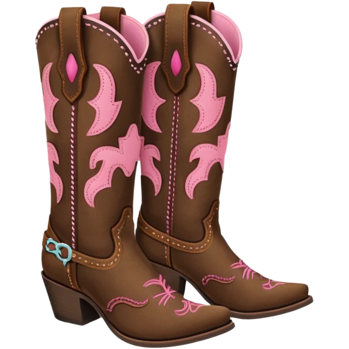 cowgirl boots cute a tiny bit of pink on it emoji