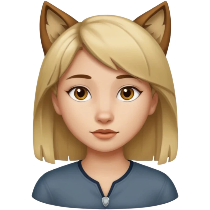 girl with wolf cut brown hair and blonde streaks emoji