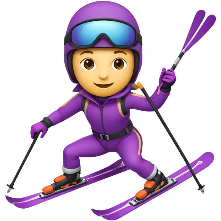 The skiing emoji with the eggplant emoji sticking out  from its crotch area emoji