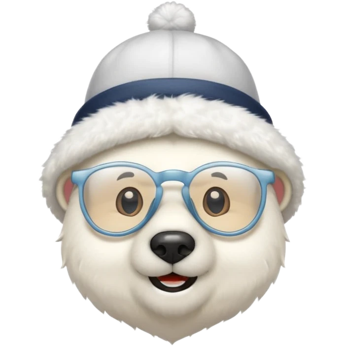  polar bear wearing glasses and a hat emoji