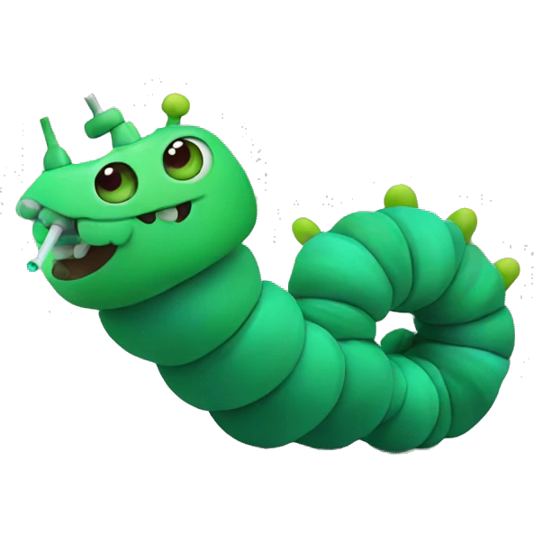 Caterpillar smoking hookah emoji