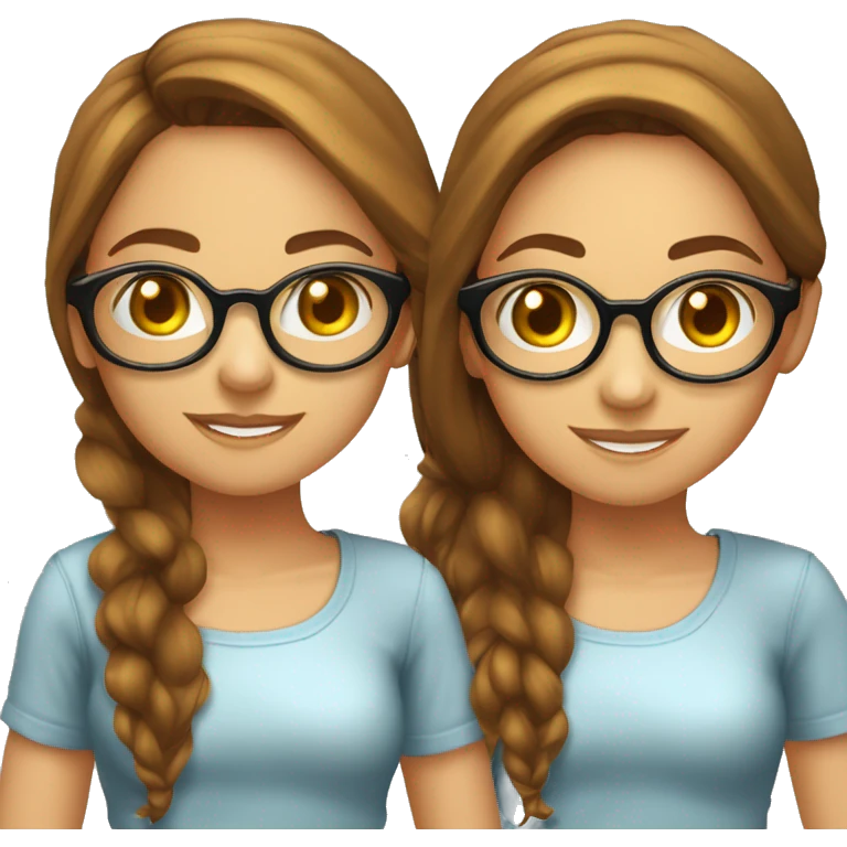 Fille chatain clair cheveux longs lunettes ronde  yeux marrons emoji
