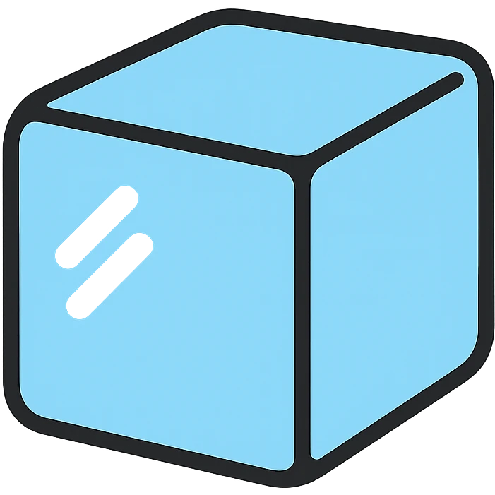 flat design style ice cube emoji, simple and clean, minimal shading emoji