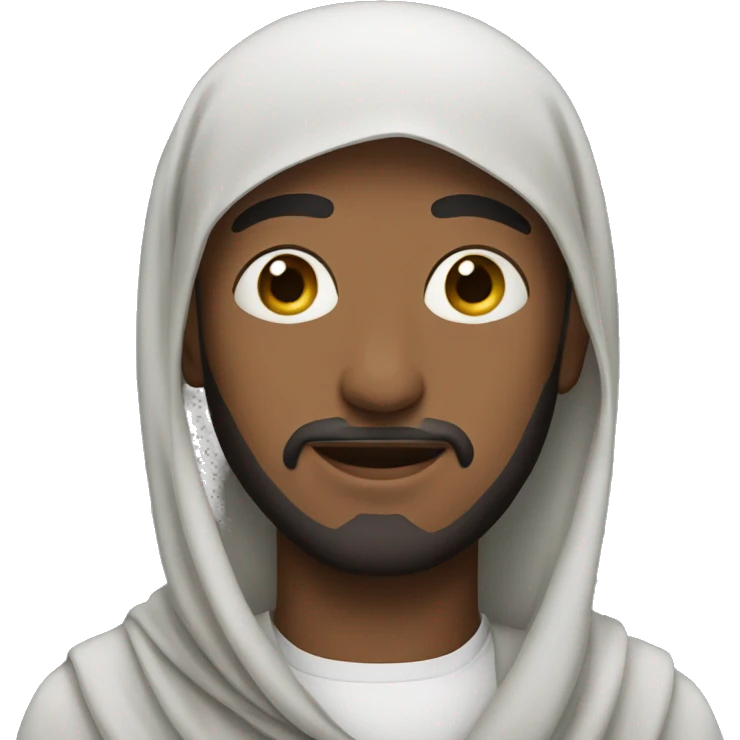 a man with hijab with star eyes emoji