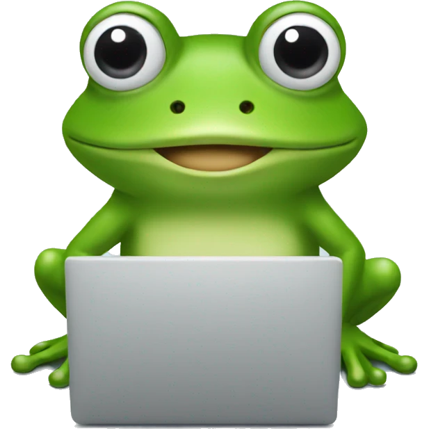 Frog using computer  emoji