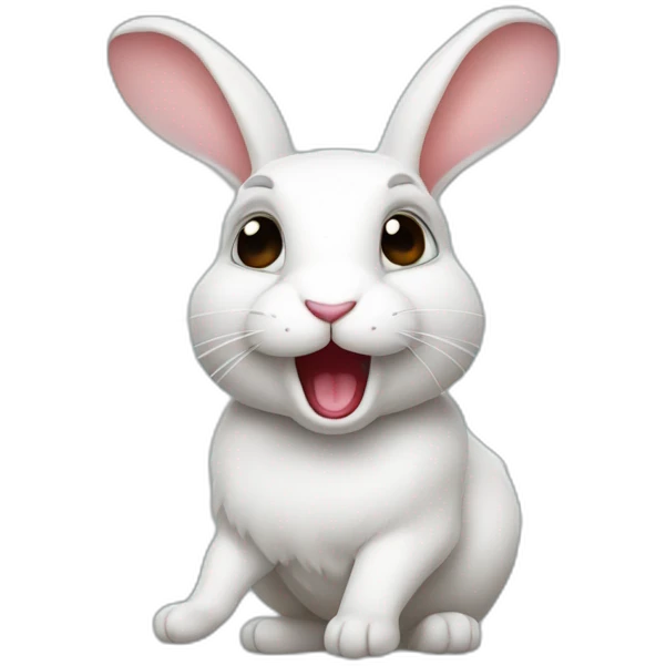 Rabbit combined with the tongue sticking out and slightly tilted head emoji