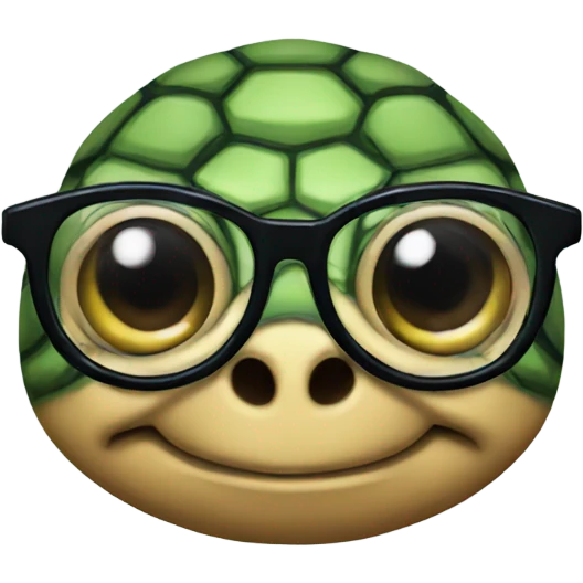 turtle with glasses  emoji