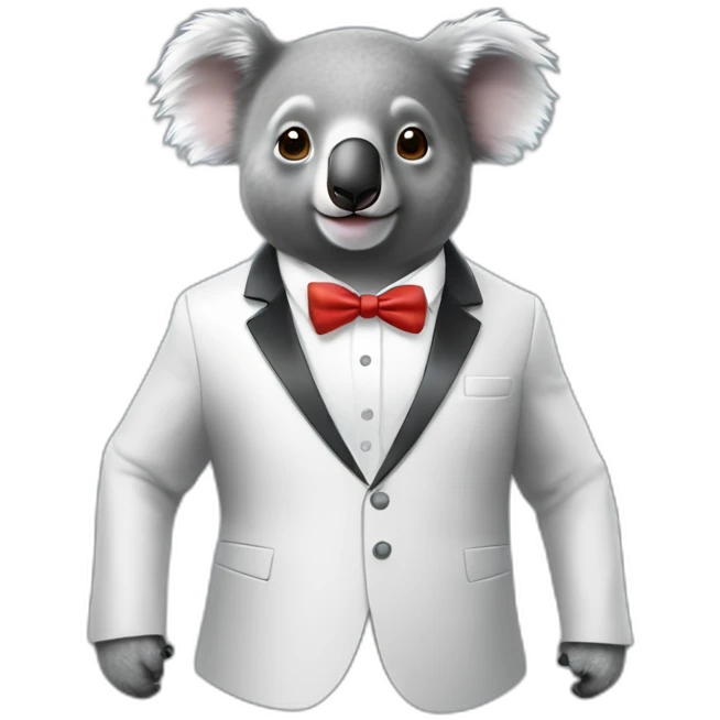 mathematician koala wearing dinner jacket emoji