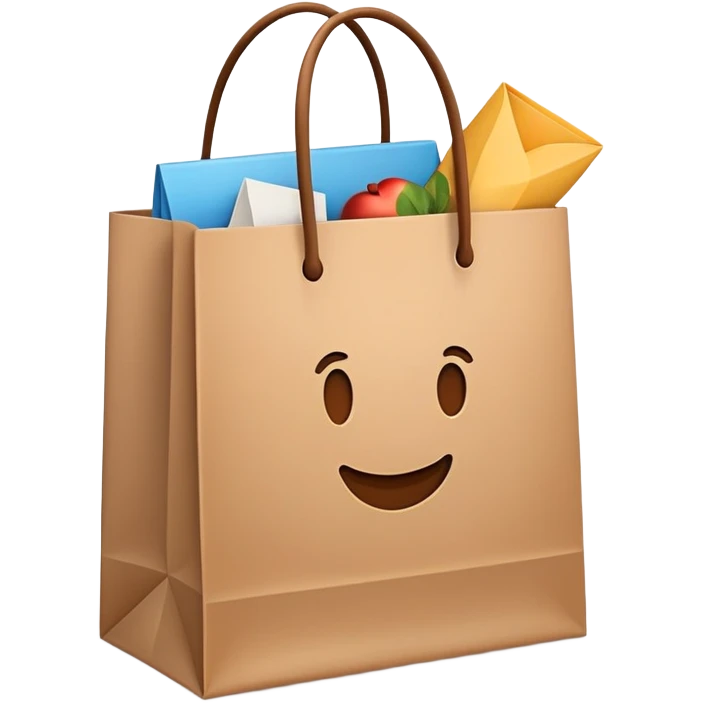 shopping bag with items inside emoji