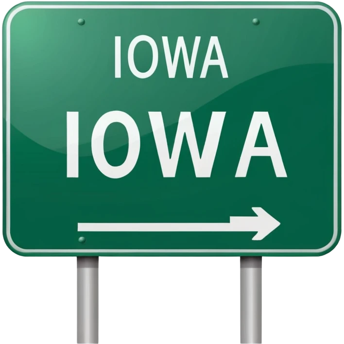 letrero de carretera que diga IOWA emoji