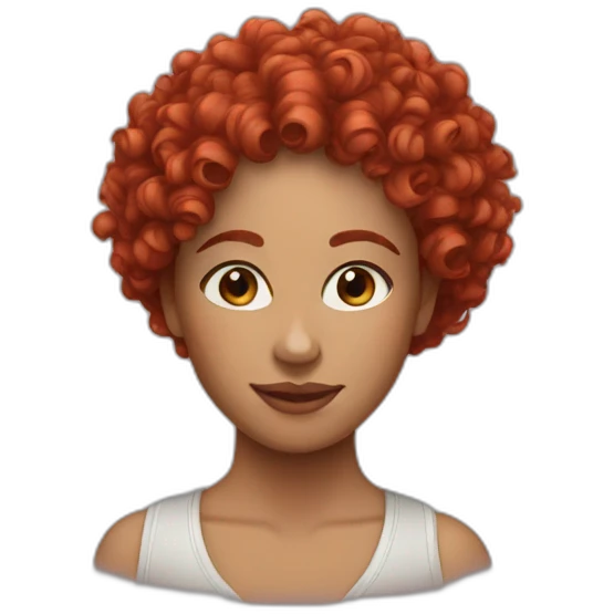 woman red curly hair emoji