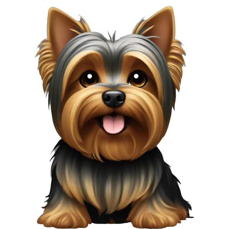 Dog Yorkshire terrier happy dark color emoji