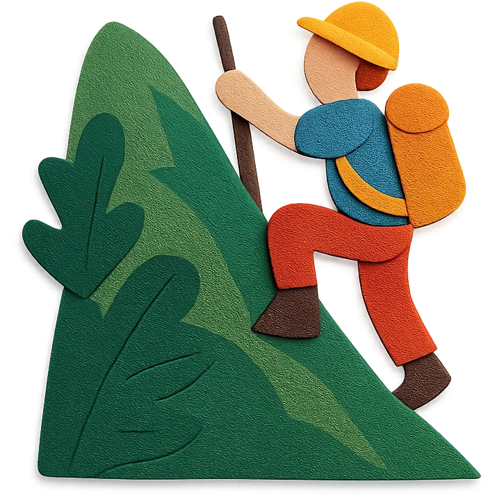 a climber on a jungle mountain emoji
