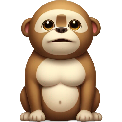 chubby monkey dog with a belly emoji