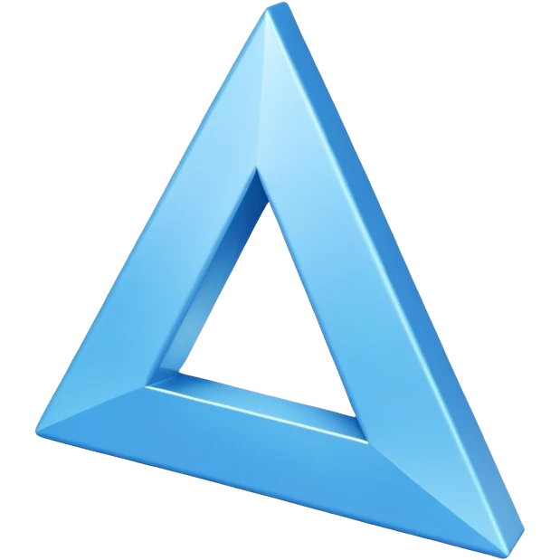 A Blue 3d triangle emoji