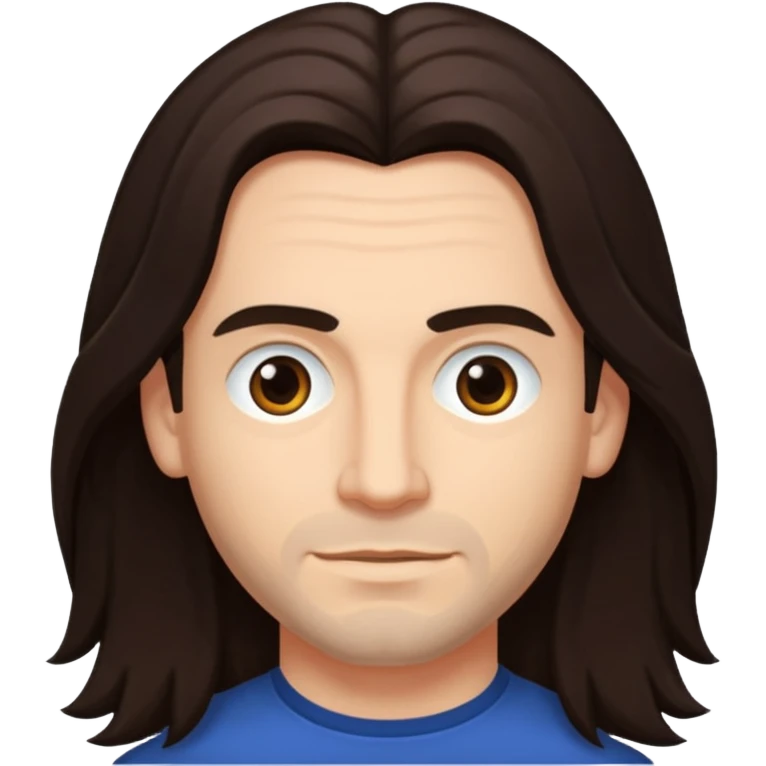James Shaffer (b.1970) with long dark brown hair emoji
