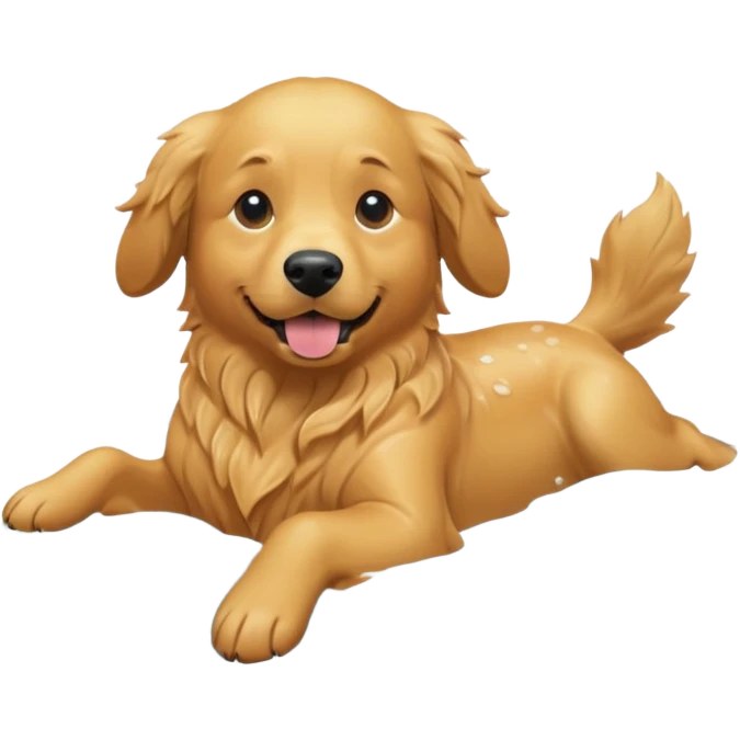 Golden retriever swimming emoji
