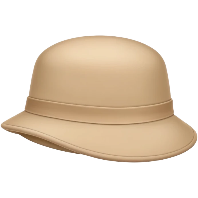 Single beige Kangol hat floating, iOS emoji style silhouette, light beige color, isolated headwear emoji