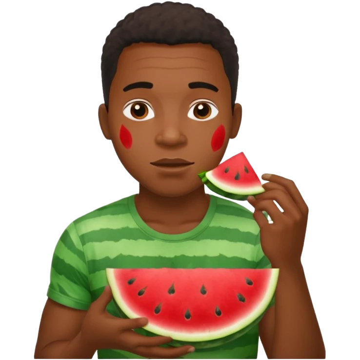 Black man with scars eating watermelon emoji