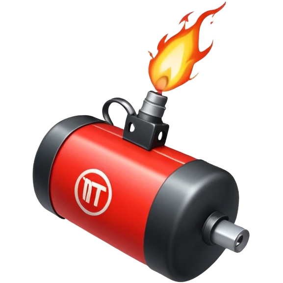 Time bomb but rectangular and red tnts emoji
