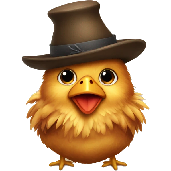 chicken with a hat emoji