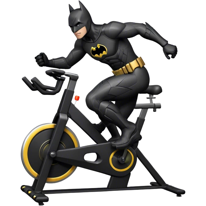 black Batman suit on a spinning bike emoji