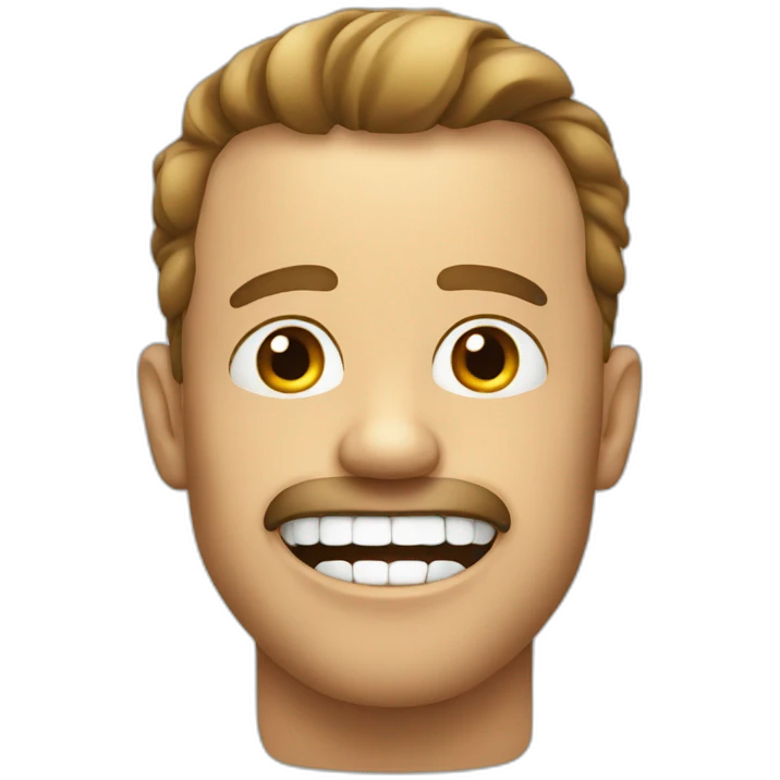 man funny face teeth on mouth emoji