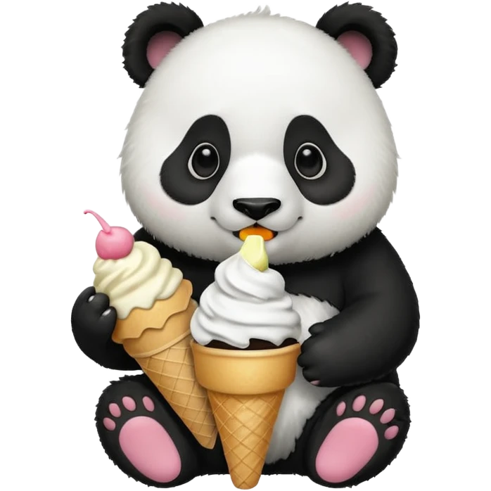 Panda eating ice cream emoji