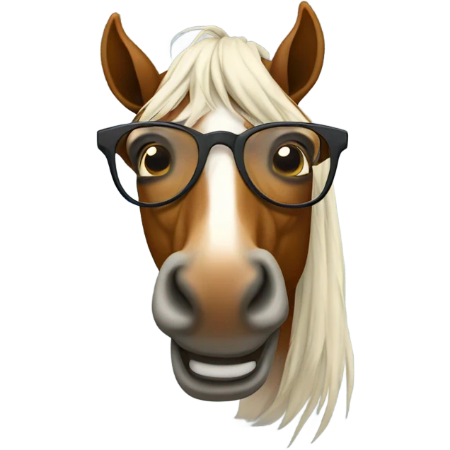 Horse wearing glasses emoji