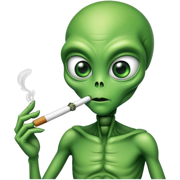 Alien smoking marihuana  emoji