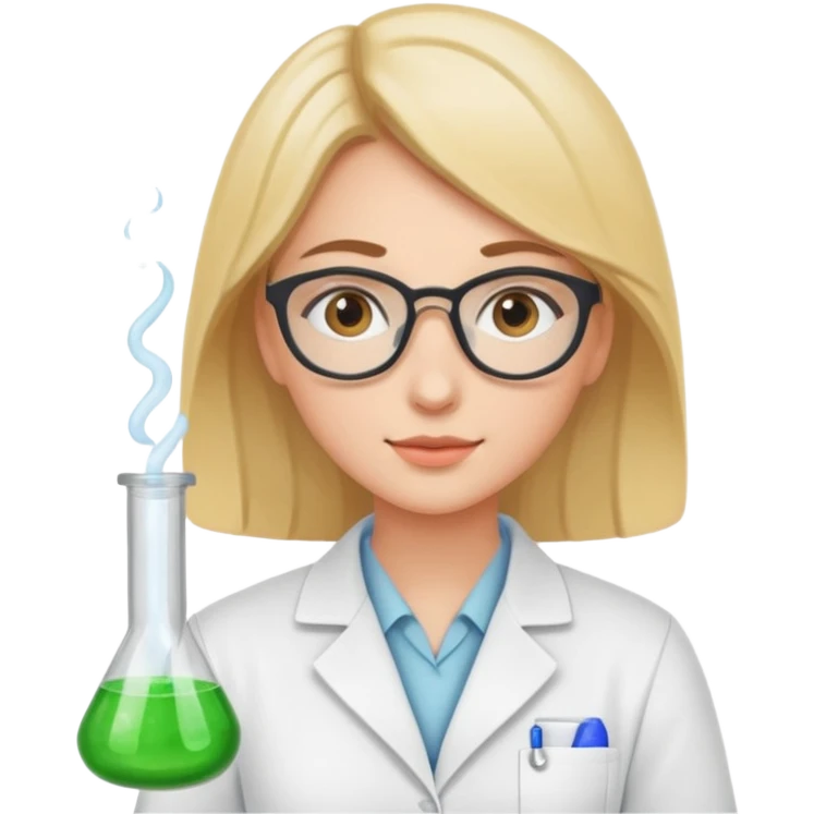 young women pharmacist studying science emoji