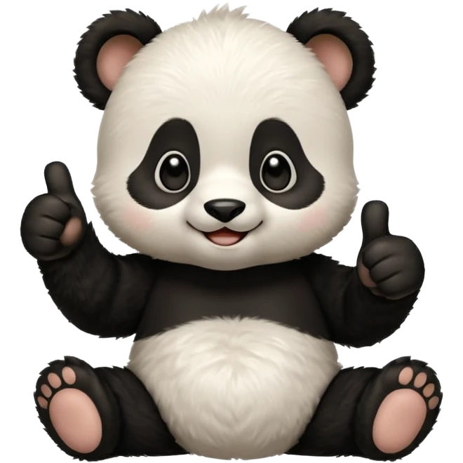 Little panda cub giving thumbs up emoji