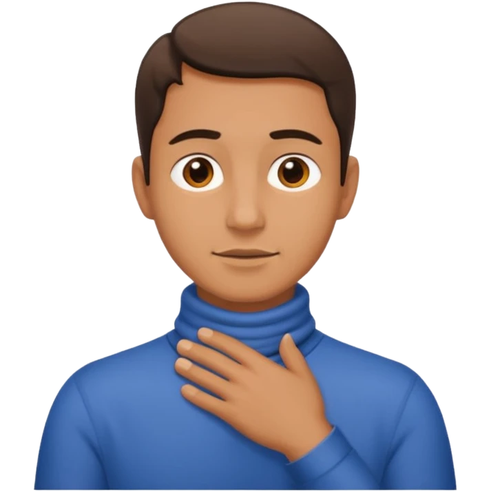 Man with hands around neck emoji