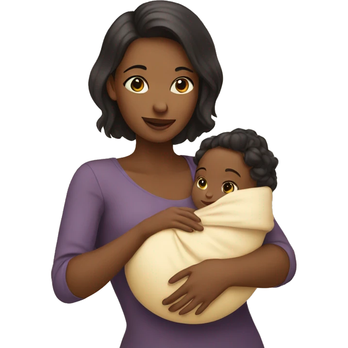 Woman holding a baby girl  emoji