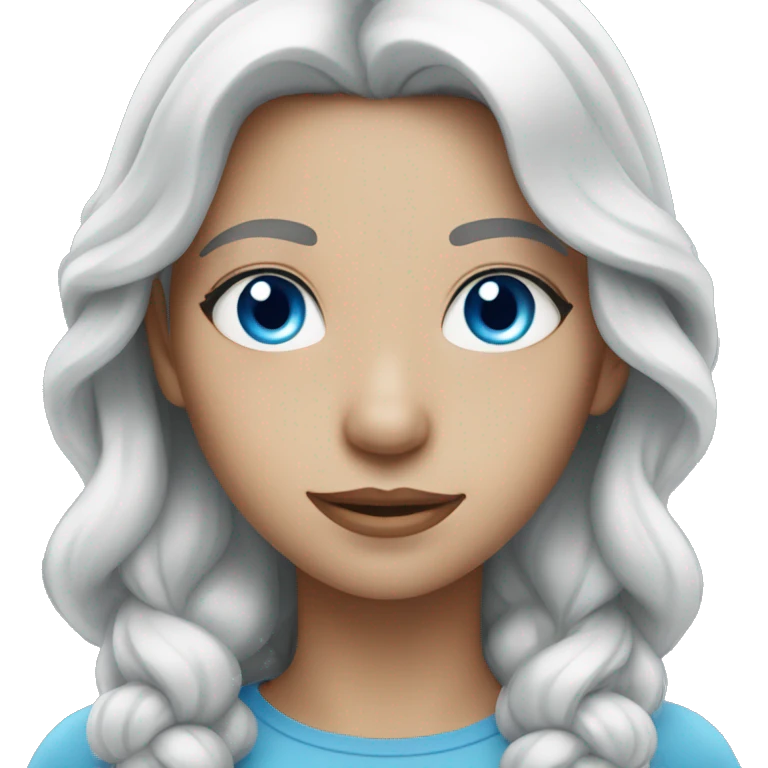 Silver haired girl with blue eyes emoji