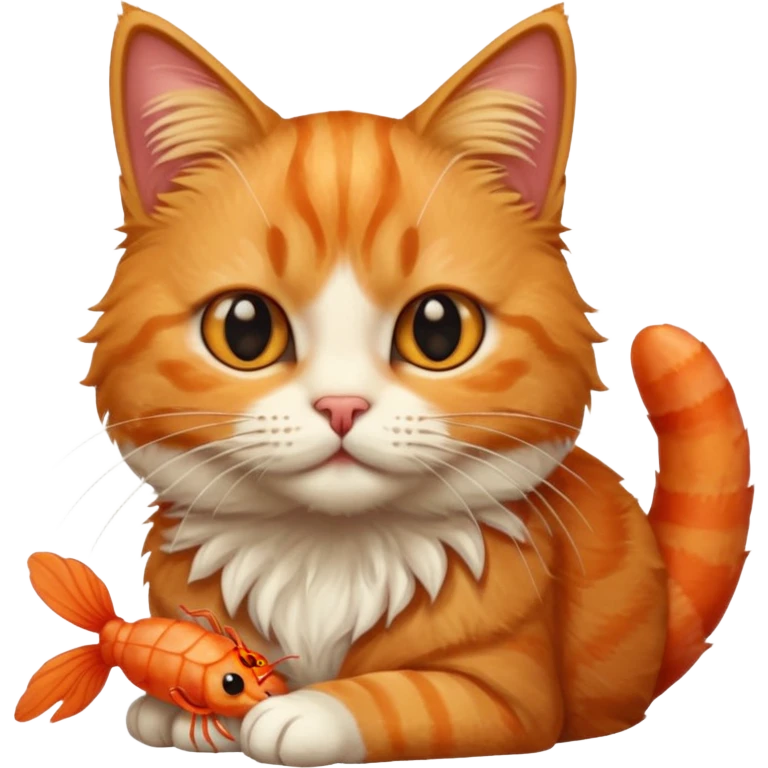 cat with shrimp emoji