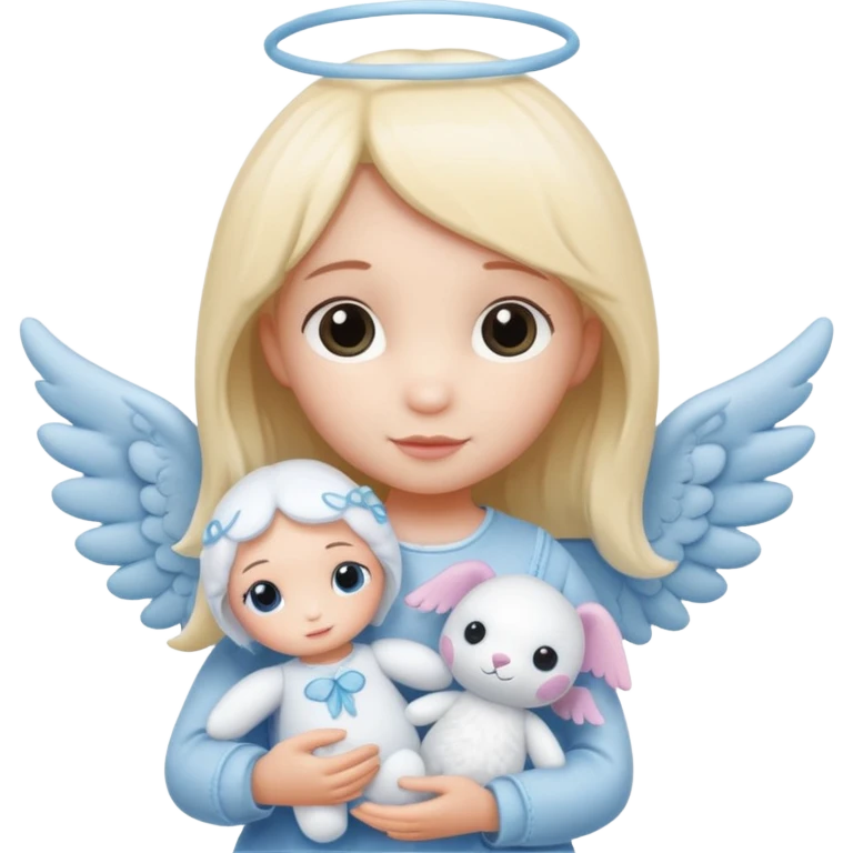 a mix of a jellycat and angel, stitch girlfriend emoji