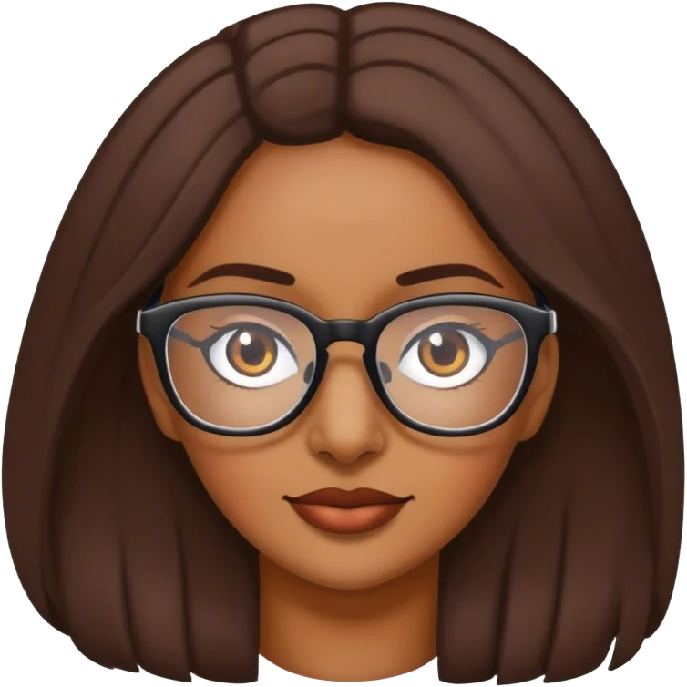 Mujer morena con gafas emoji