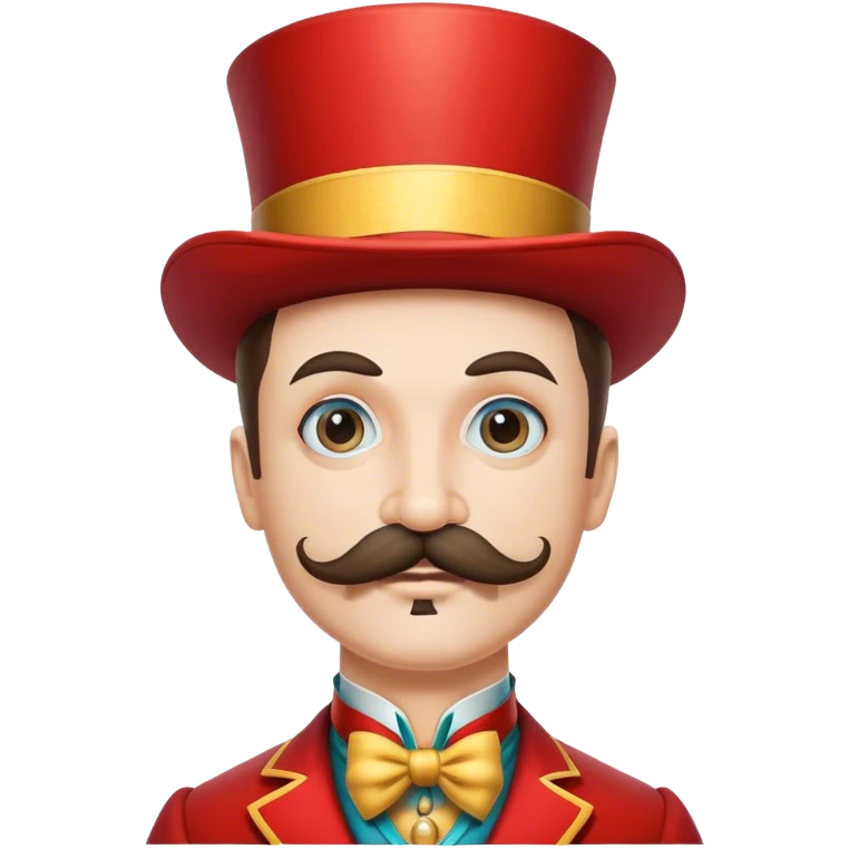 Vintage circus ringmaster with mustache emoji