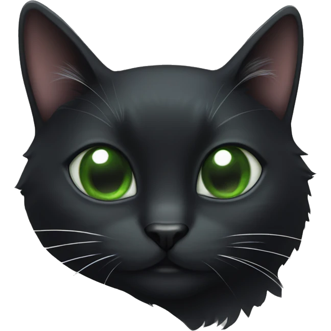 Black cat with green eyes and white mustache and white paws  emoji