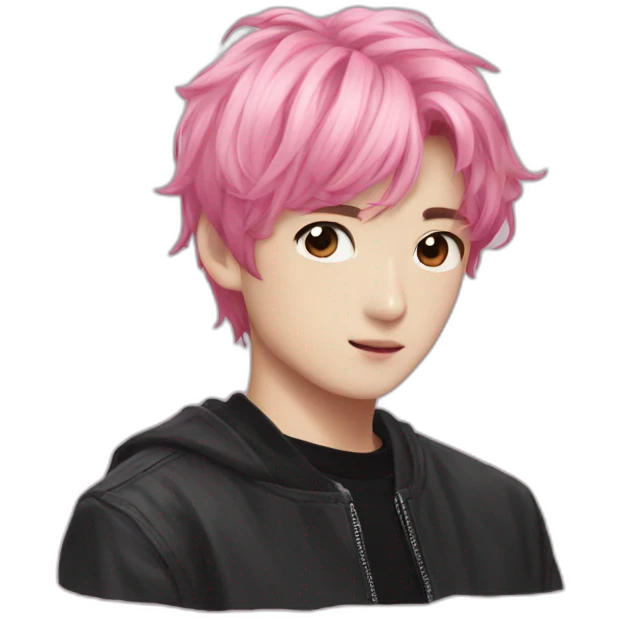 Jungkook-pink-hair emoji