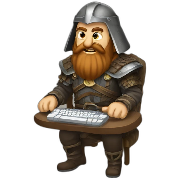 gimli-playing-computer emoji